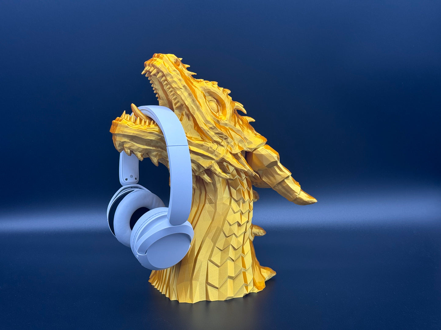 Dragon's Bite Headphones Stand, Dragon Bust, Dragon Headphone Holder, Dragon Head Statue, Perfect Gamer Gift, Fantasy Gift - Fuza3D