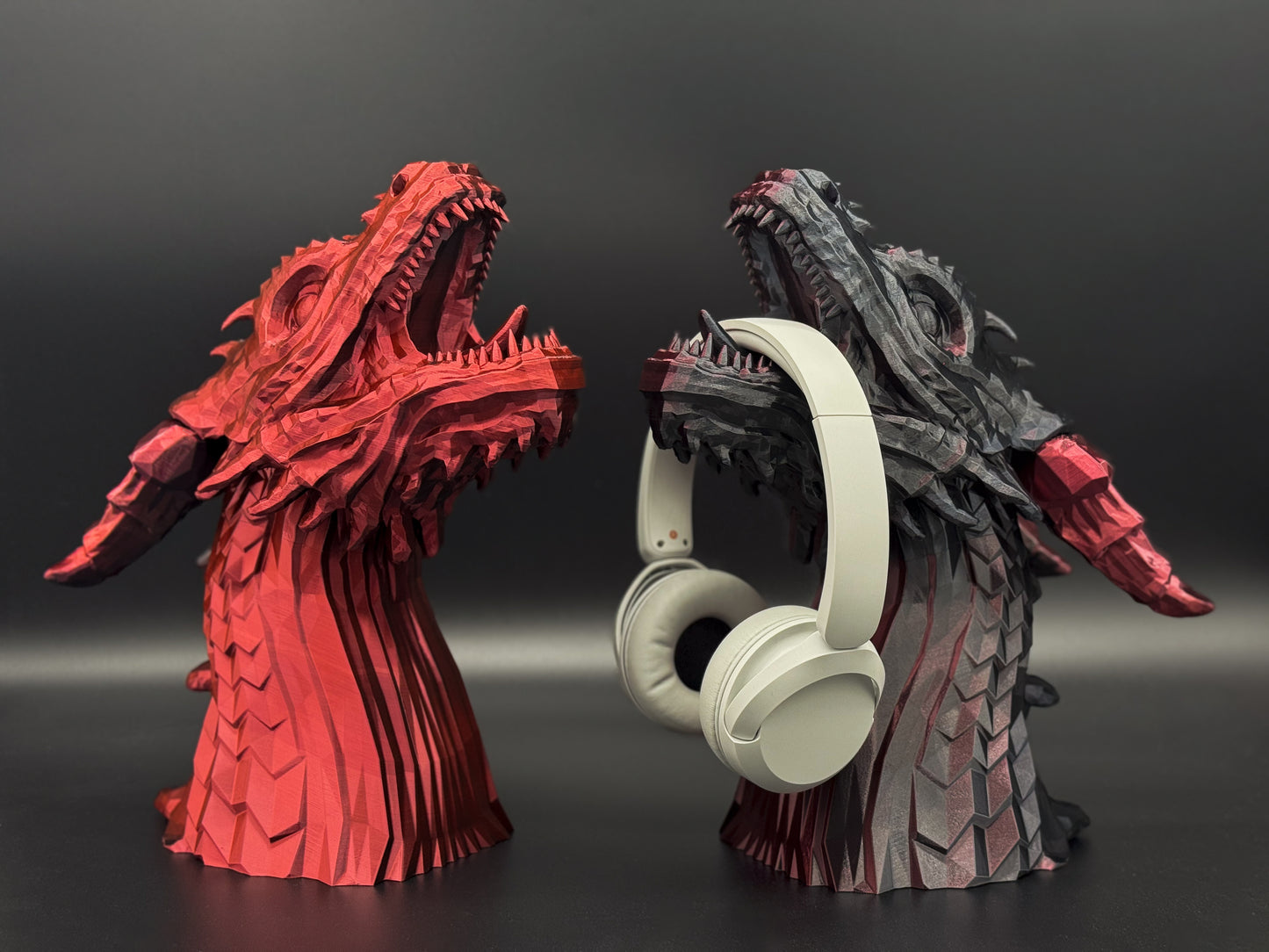 Dragon's Bite Headphones Stand, Dragon Bust, Dragon Headphone Holder, Dragon Head Statue, Perfect Gamer Gift, Fantasy Gift - Fuza3D