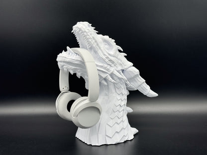 Dragon's Bite Headphones Stand, Dragon Bust, Dragon Headphone Holder, Dragon Head Statue, Perfect Gamer Gift, Fantasy Gift - Fuza3D