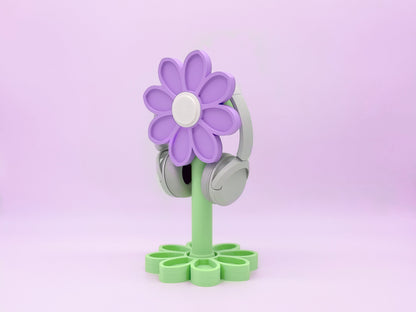 Flower Headphone Stand, Flower Headphones Holder, Perfect For Cute Desk Space, Perfect Gamer Gift